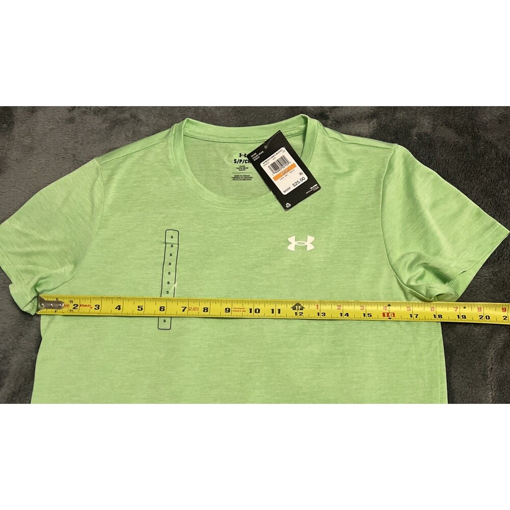 Small Women’s Under Armour Loose Tech SSC Twist Green 1384230 - Picture 6 of 8